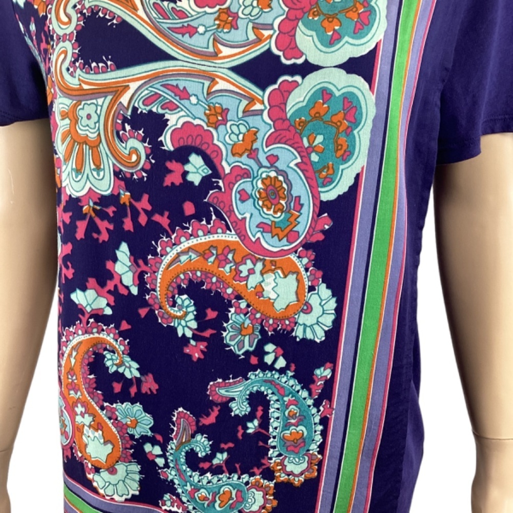 Maeve Anthropologie Maddie Printed Top Size Small Paisley Print Stretch Blouse - Picture 7 of 11
